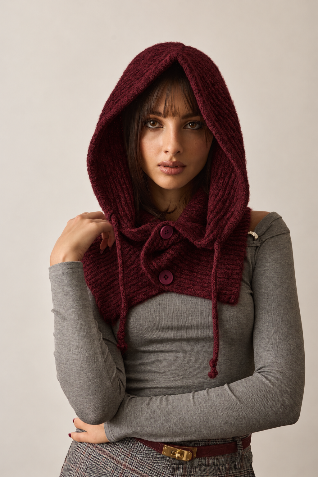 Balaclava Lana Borgogna|Colore:Borgogna