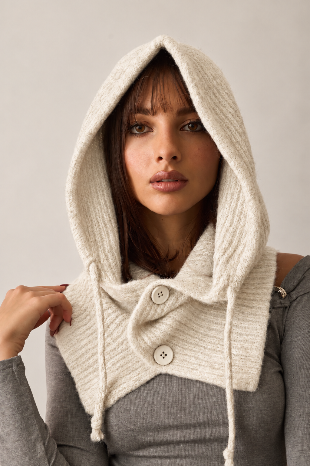 Balaclava Lana Gesso|Colore:Gesso