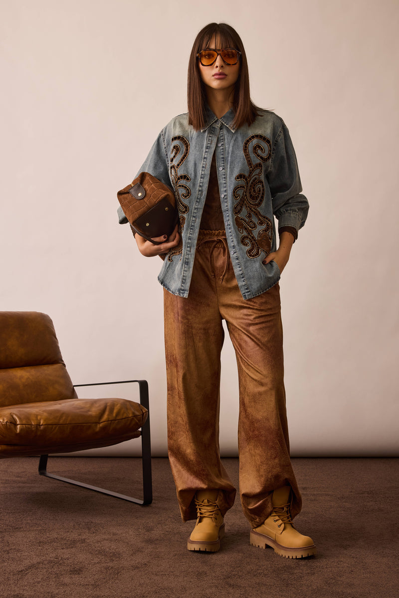 Pantalone Nabuk Tabacco|Colore:Tabacco