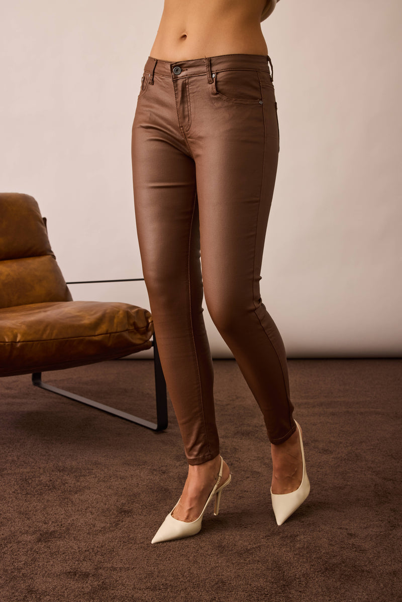 Skinny Spalmato Tabacco|Colore:Tabacco