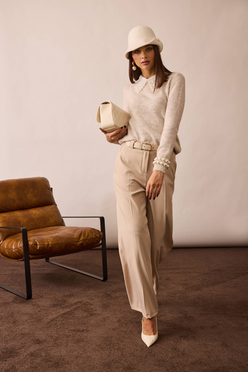 Pantalone Palazzo beige|Colore:Beige