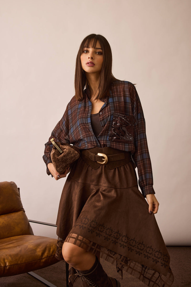 Camicia Quadri testa di moro|Colore:Testa di moro