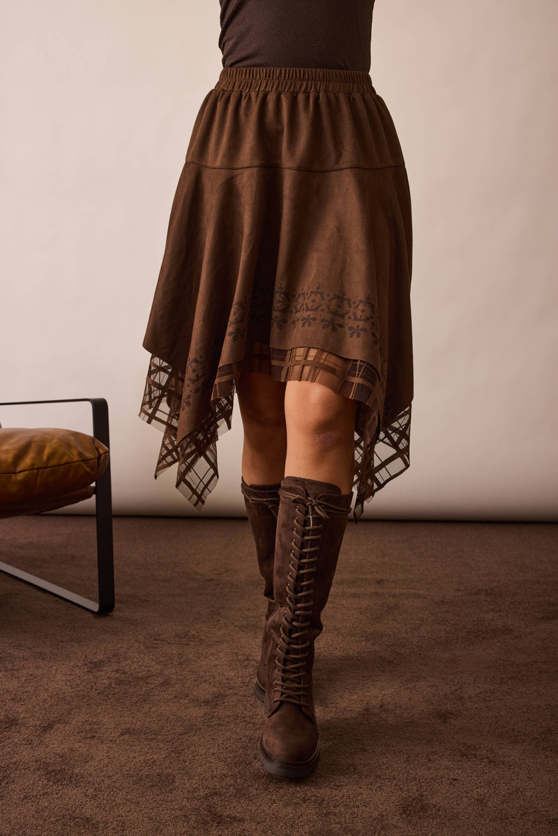 Gonna Balze Midi testa di moro|Colore:Testa di moro