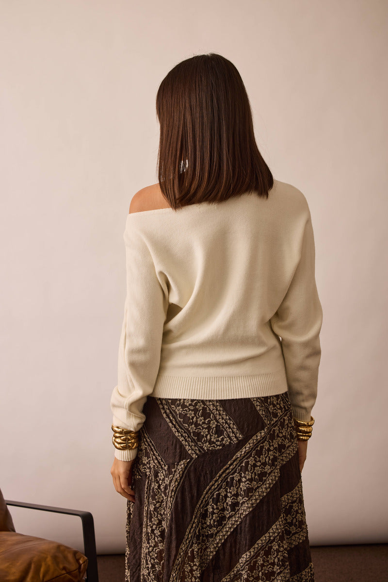 Maglia Cut Out panna|Colore:Panna