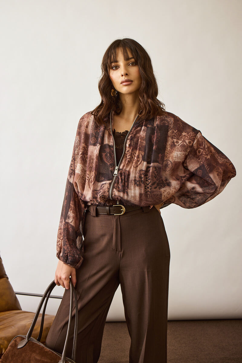 Bomber Leggero Fantasia testa di moro|Colore:Testa di moro