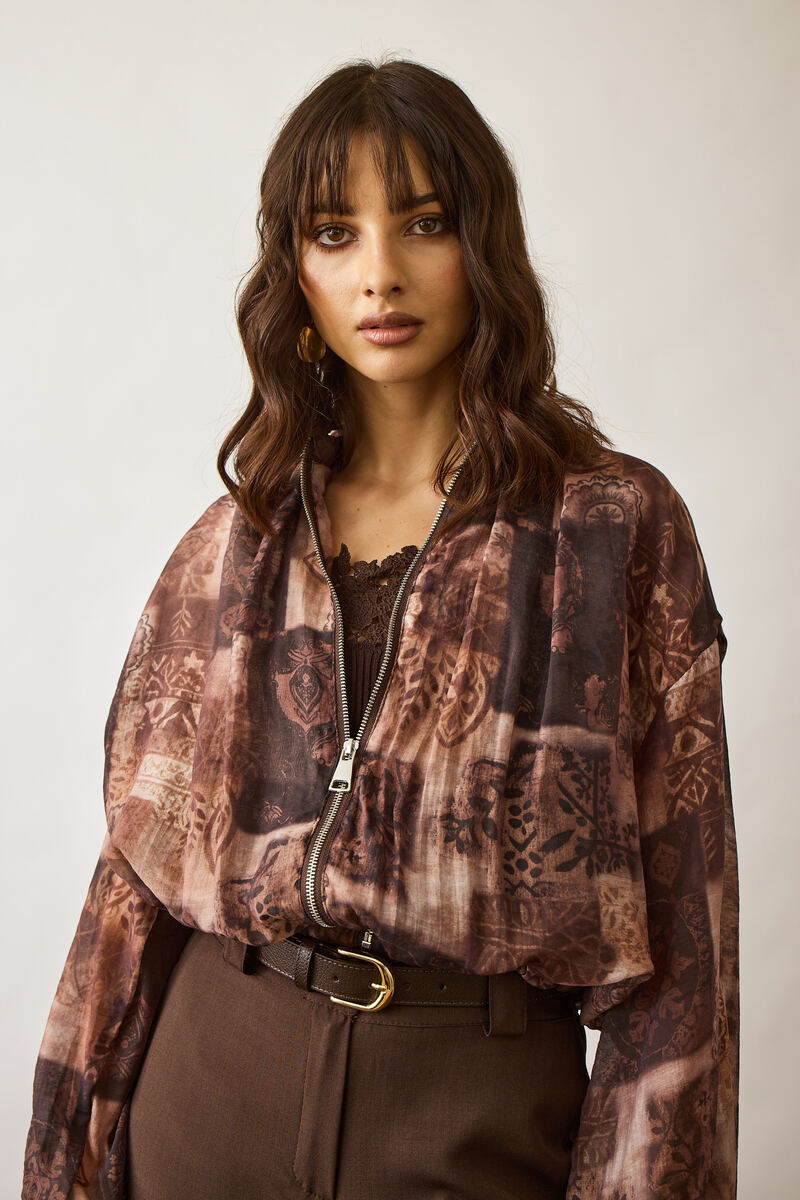 Bomber Leggero Fantasia testa di moro|Colore:Testa di moro