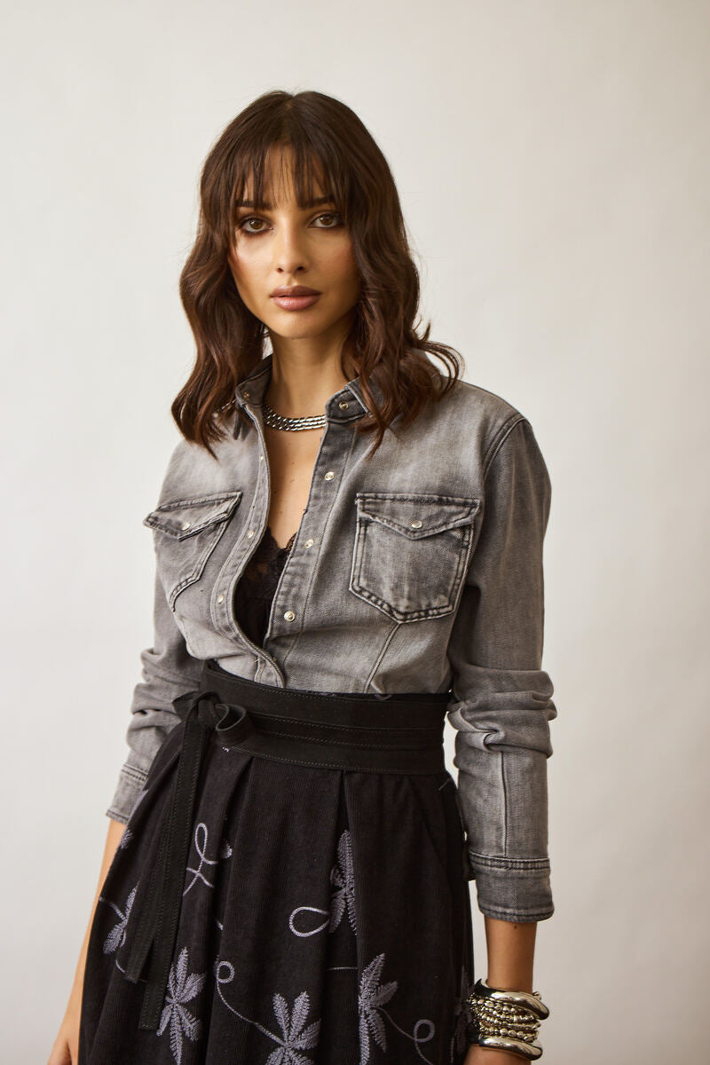 Camicia Denim denim grigio|Colore:Denim grigio