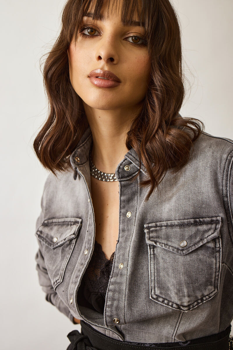 Camicia Denim denim grigio|Colore:Denim grigio