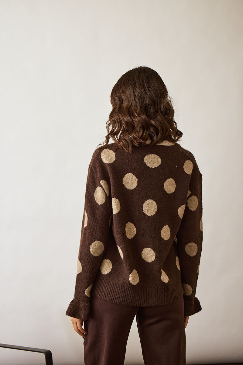 Cardigan Pois Testa di moro|Colore:Testa di moro