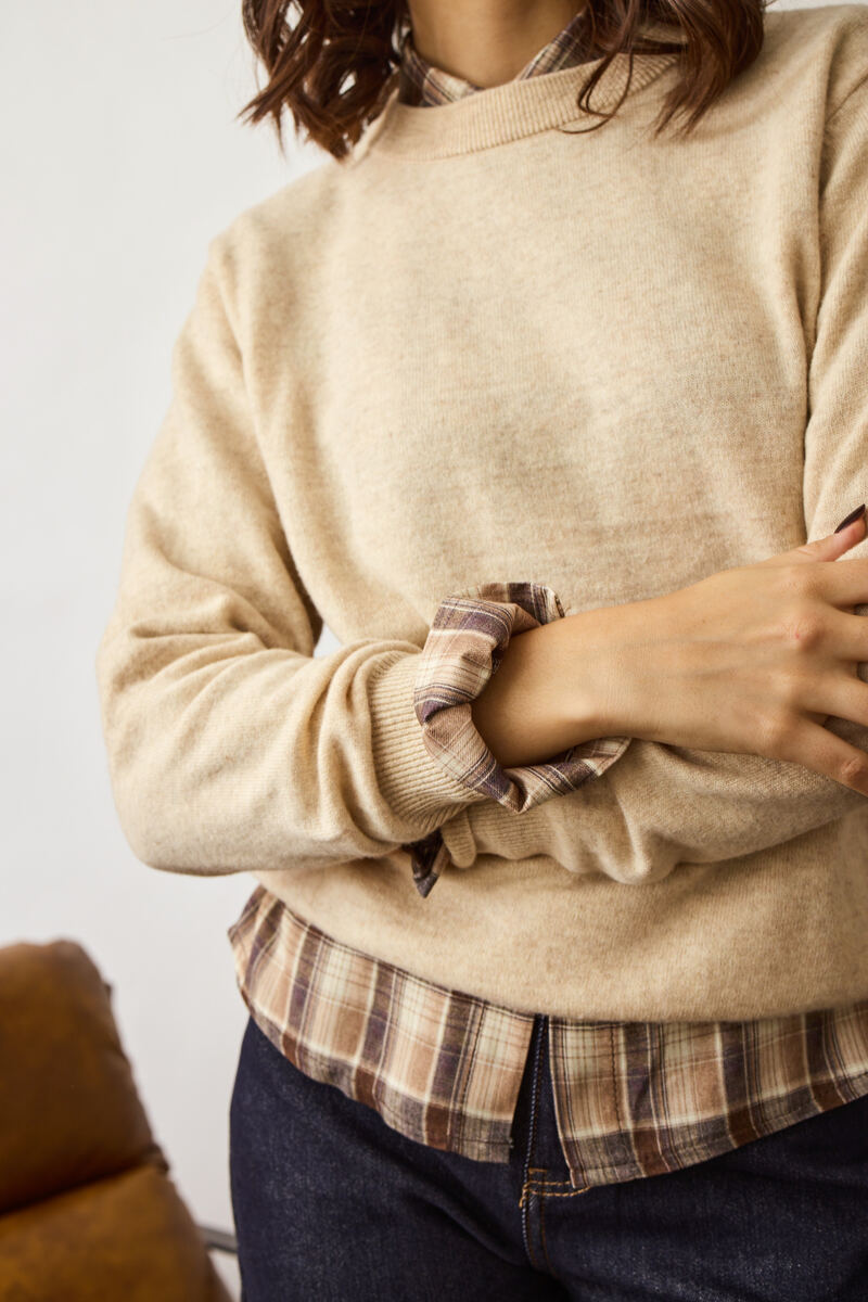 Pull Girocollo beige|Colore:Beige