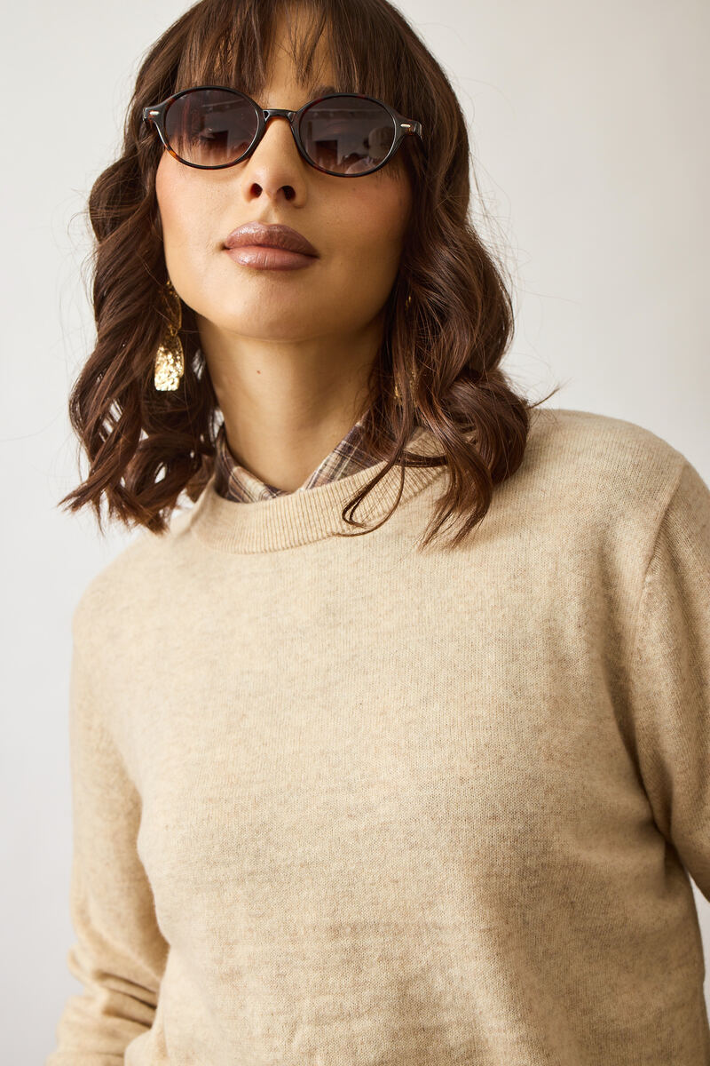 Pull Girocollo beige|Colore:Beige