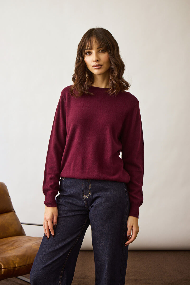 Pull Girocollo bordeaux|Colore:Bordeaux