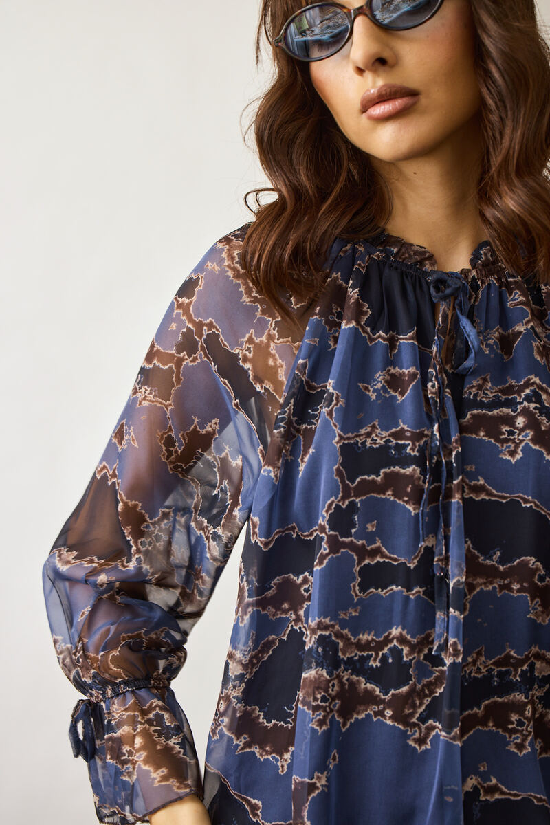 Blusa Camouflage Blu|Colore:Blu