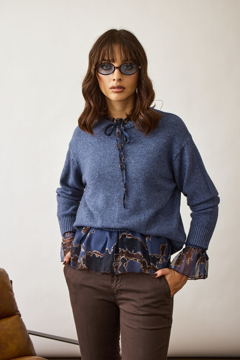 Pull Mini Paillettes avion|Colore:Avion