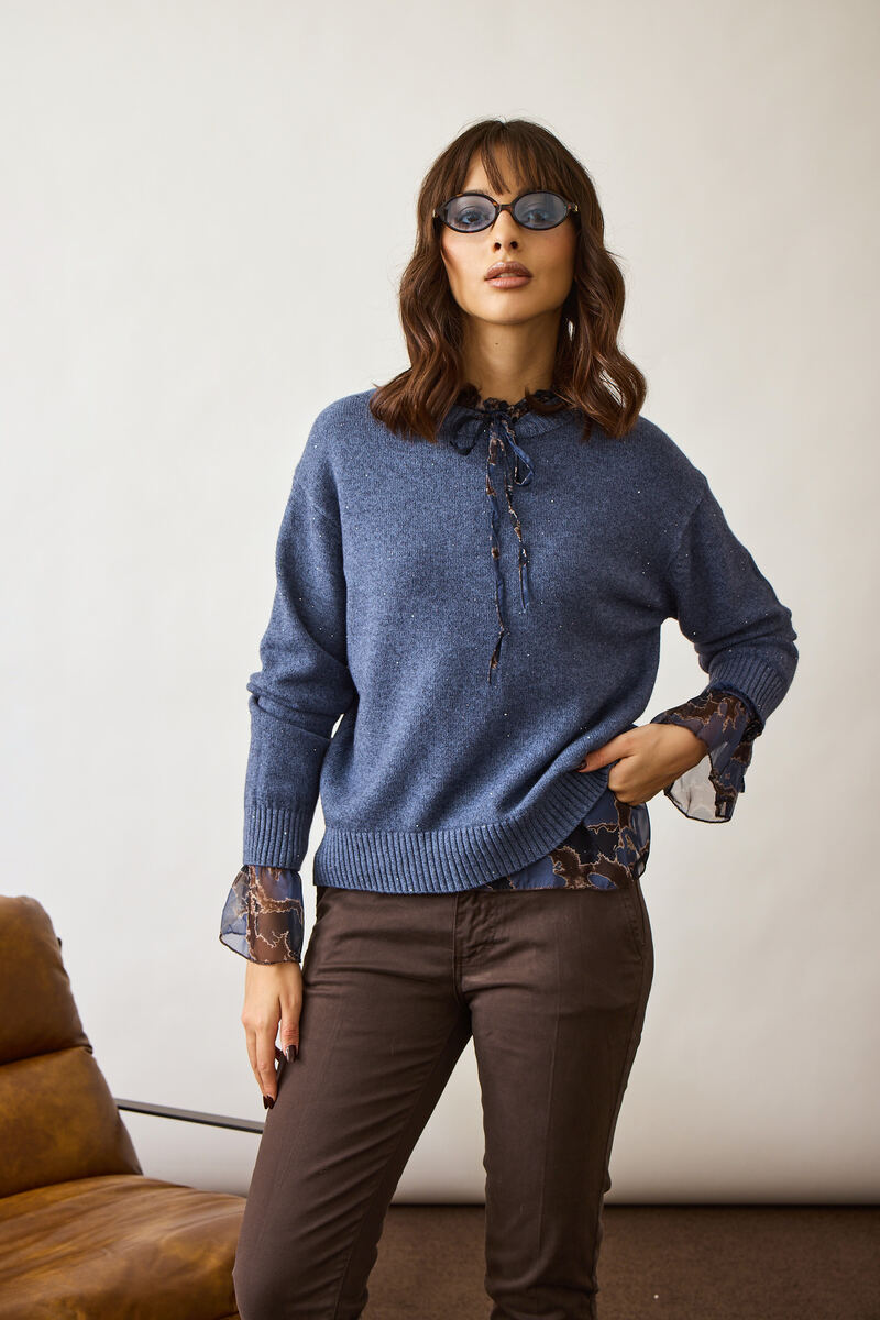 Pull Mini Paillettes avion|Colore:Avion