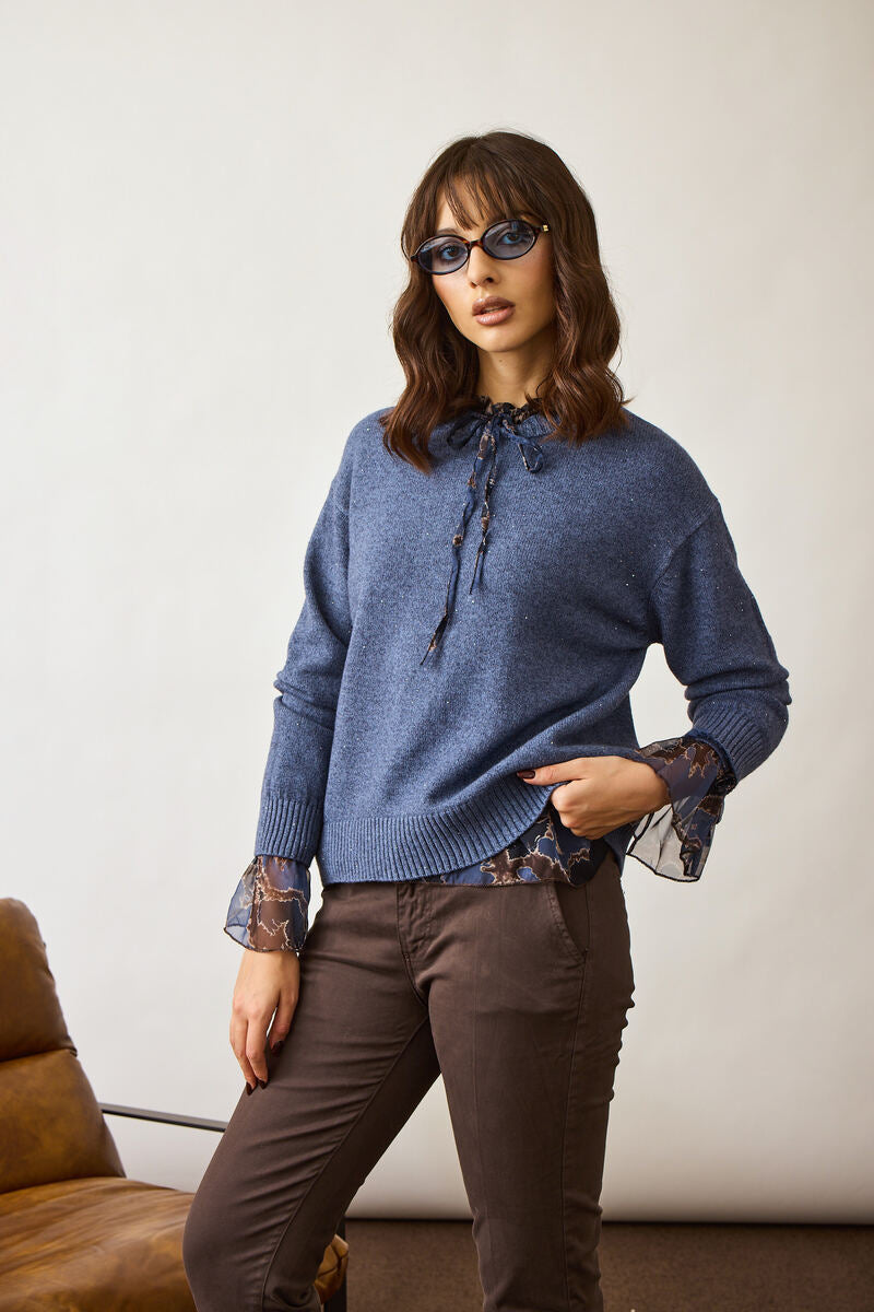 Pull Mini Paillettes avion|Colore:Avion