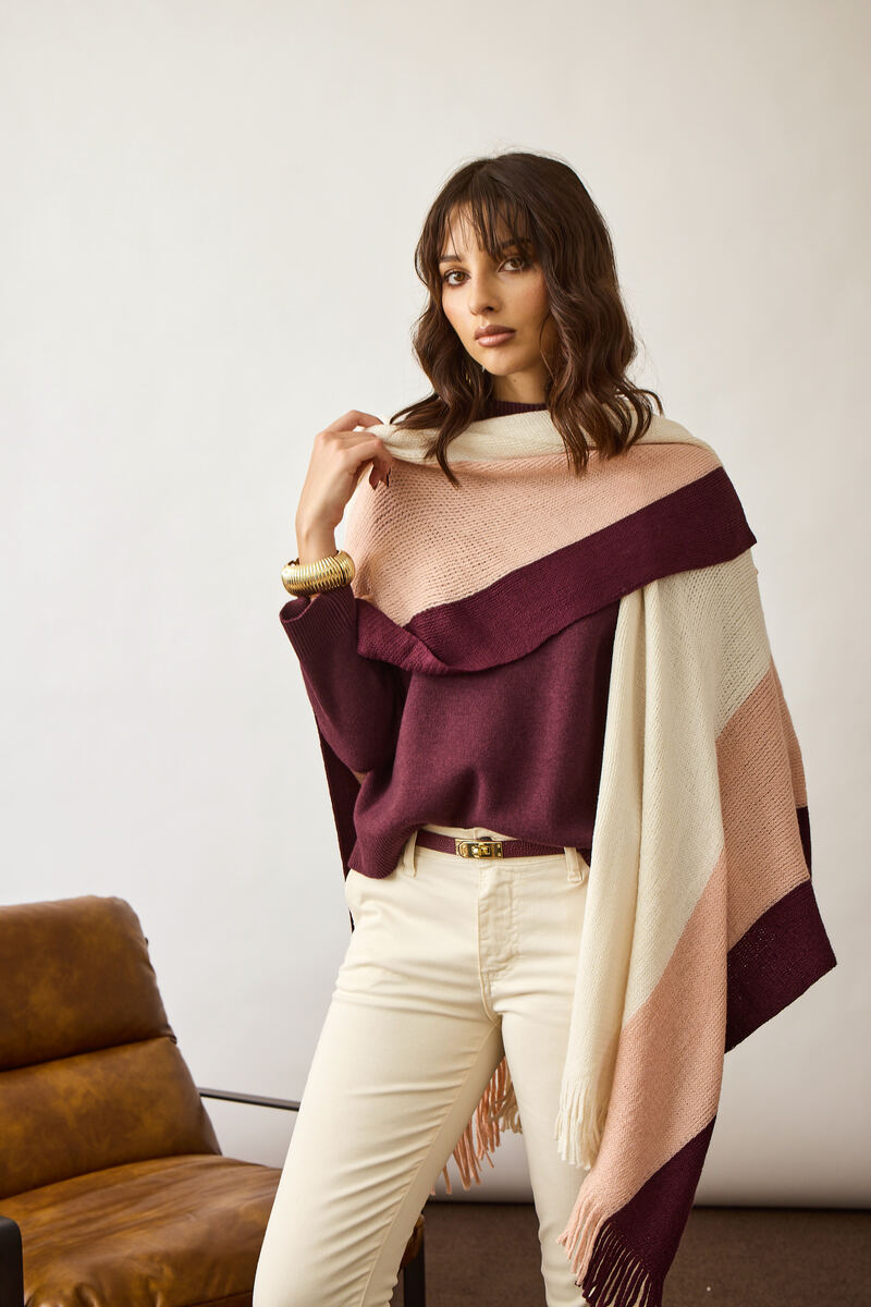 Mantella Fasce Panna|Colore:Panna