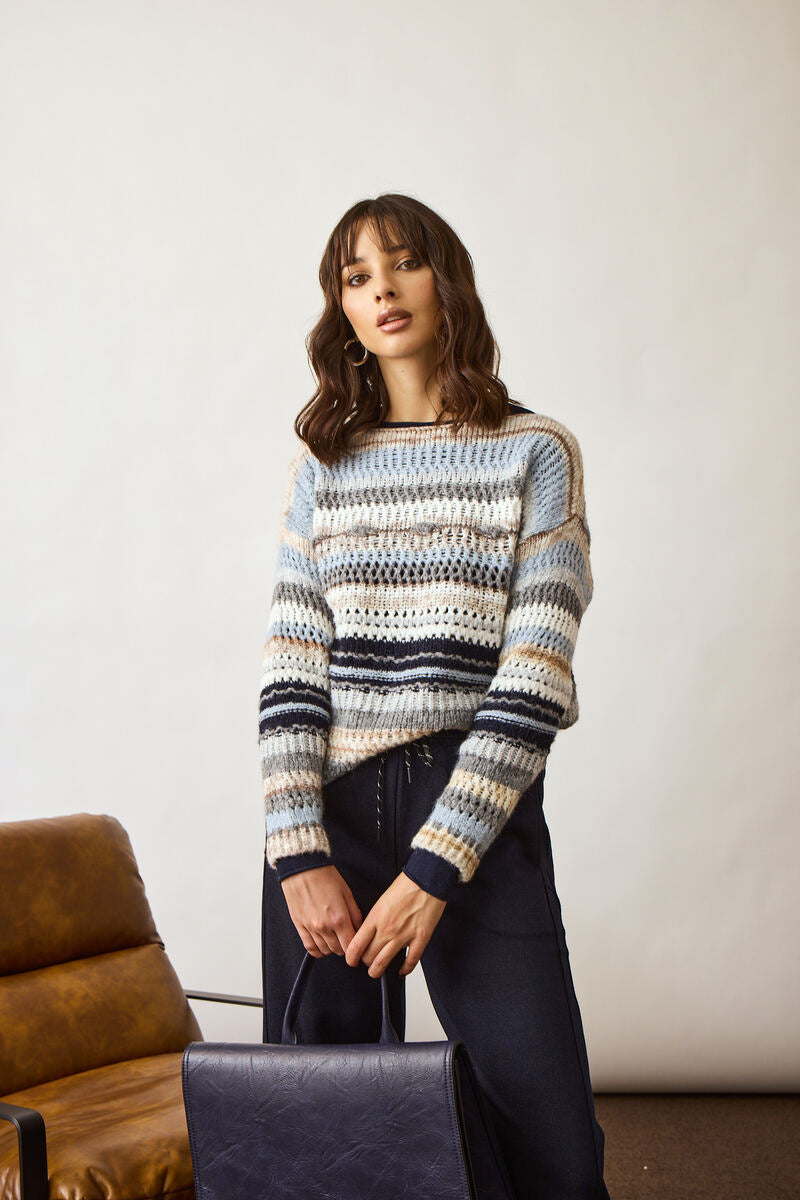 Pull Fasce Colorate celeste|Colore:Celeste