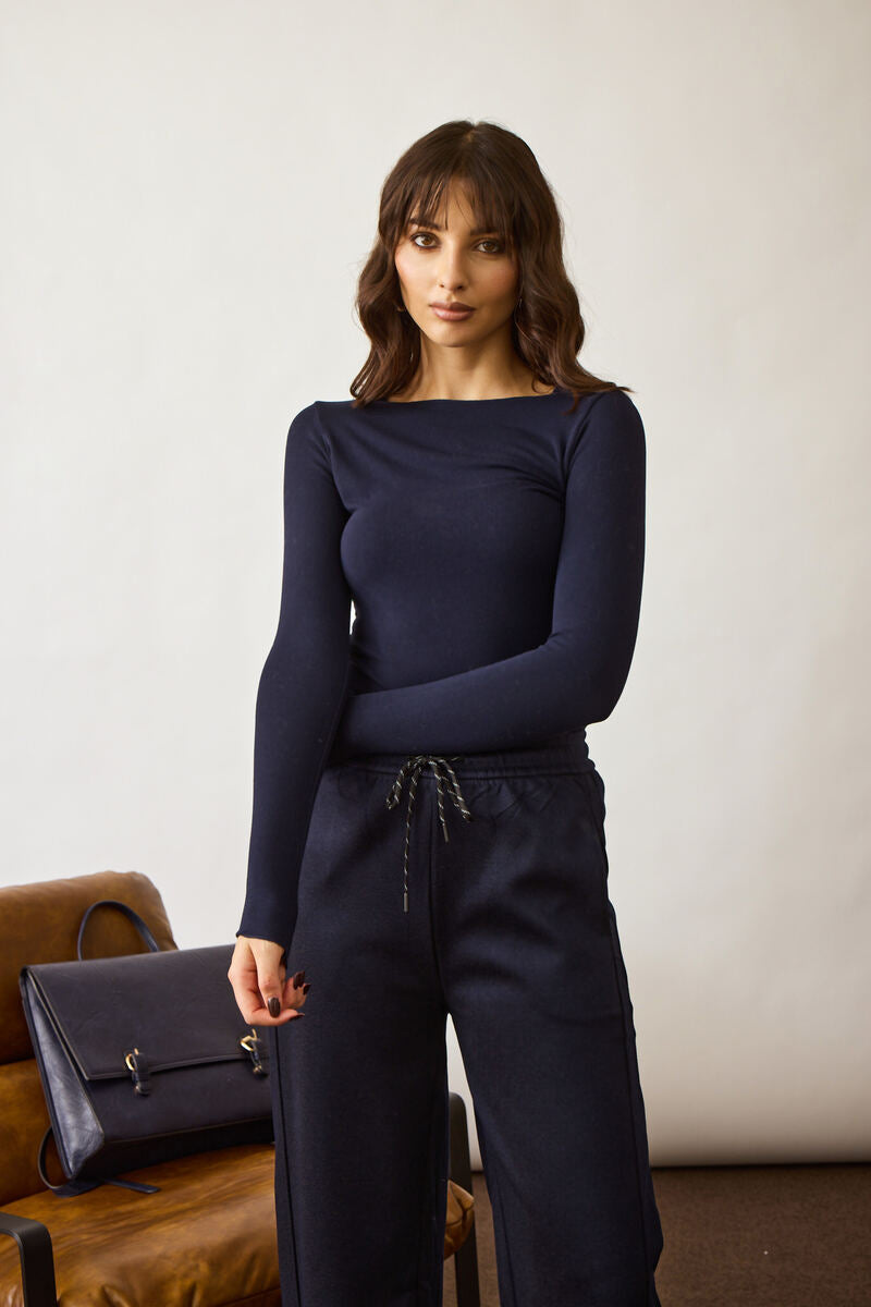 Maglia Girocollo Basic blu|Colore:Blu