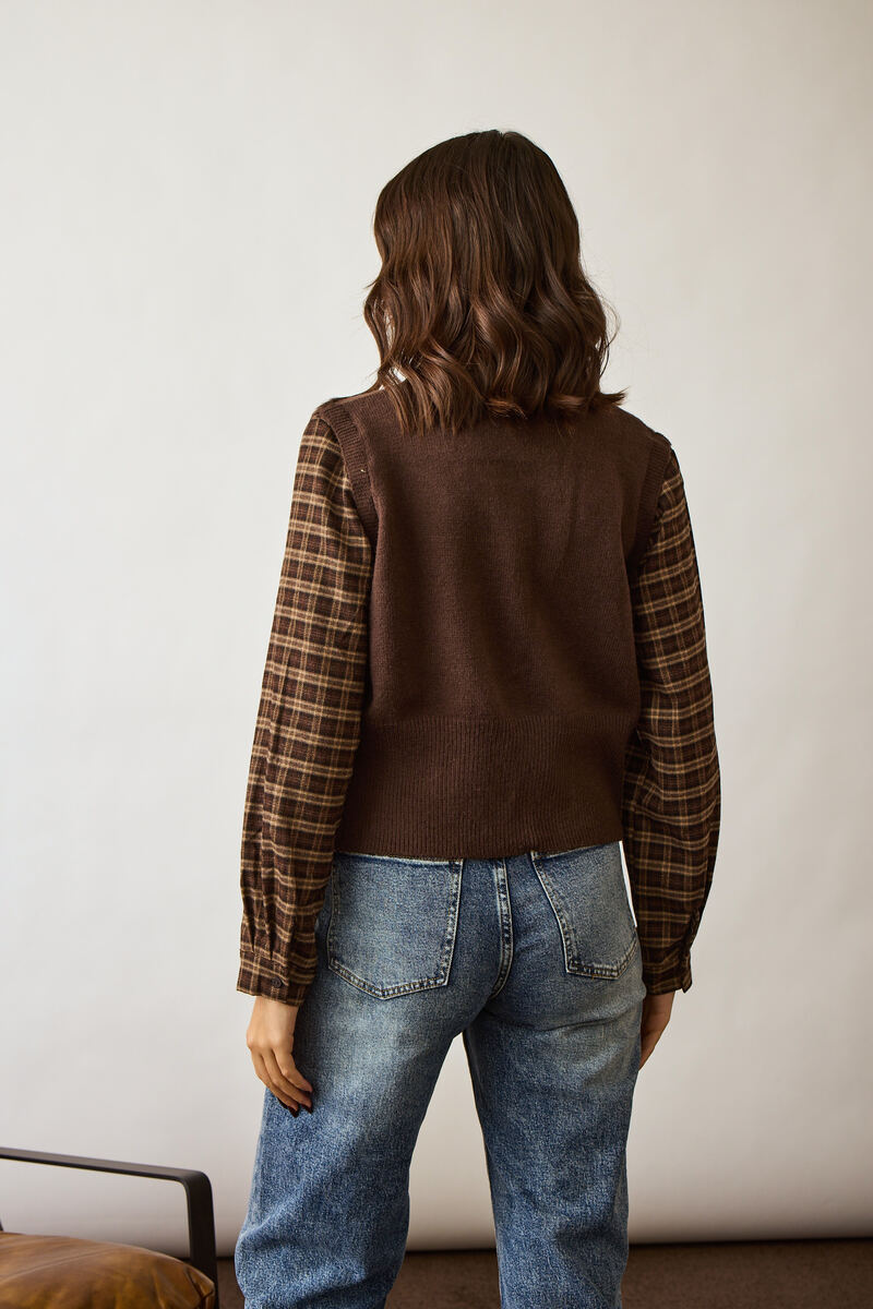 Camicia Con Gilet testa di moro|Colore:Testa di moro