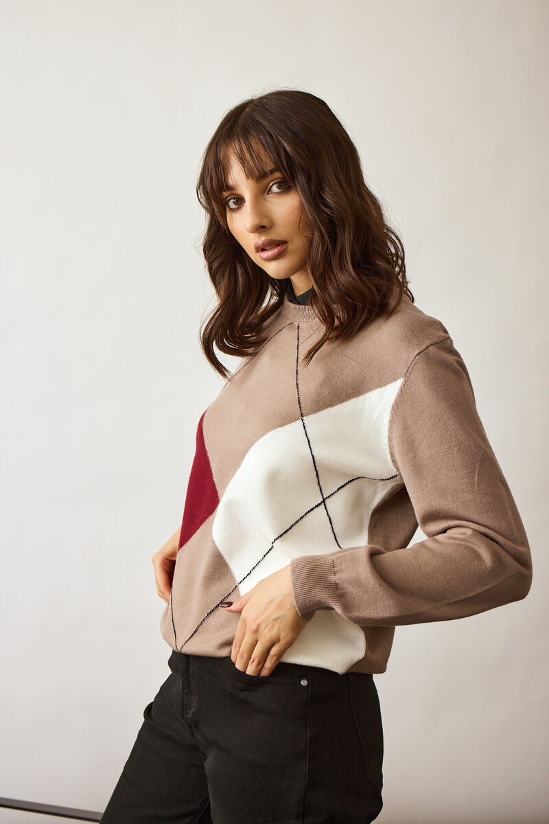 Maglia Rombi fango|Colore:Fango