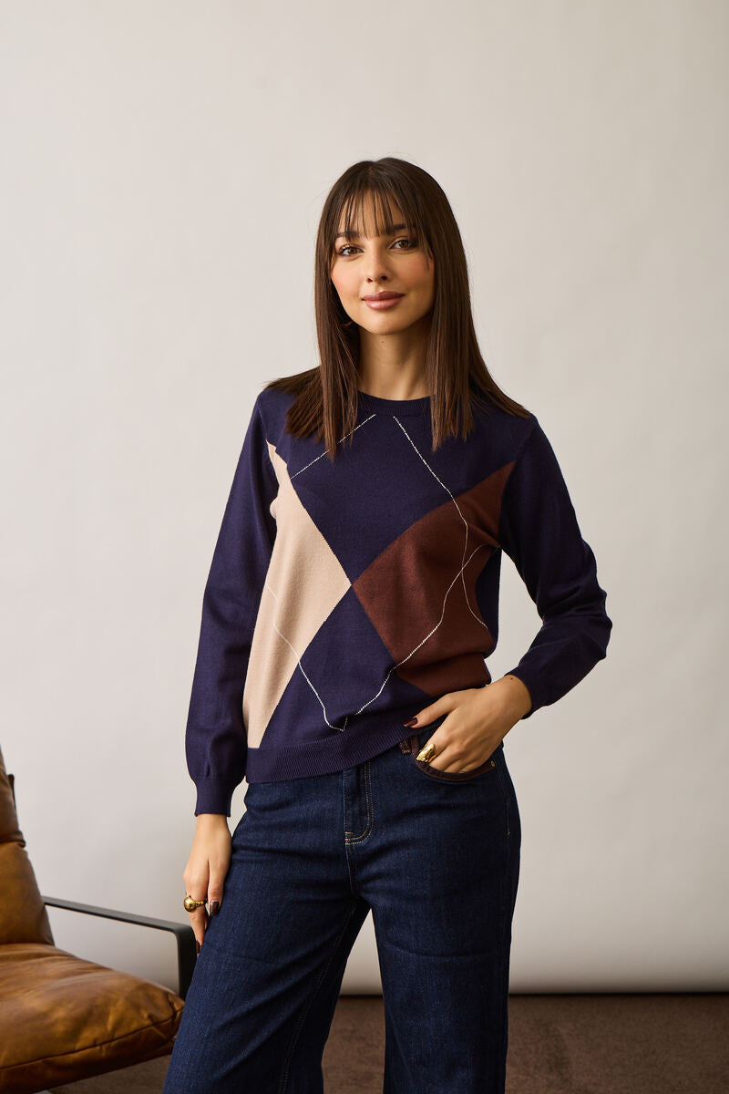 Maglia Rombi blu|Colore:Blu