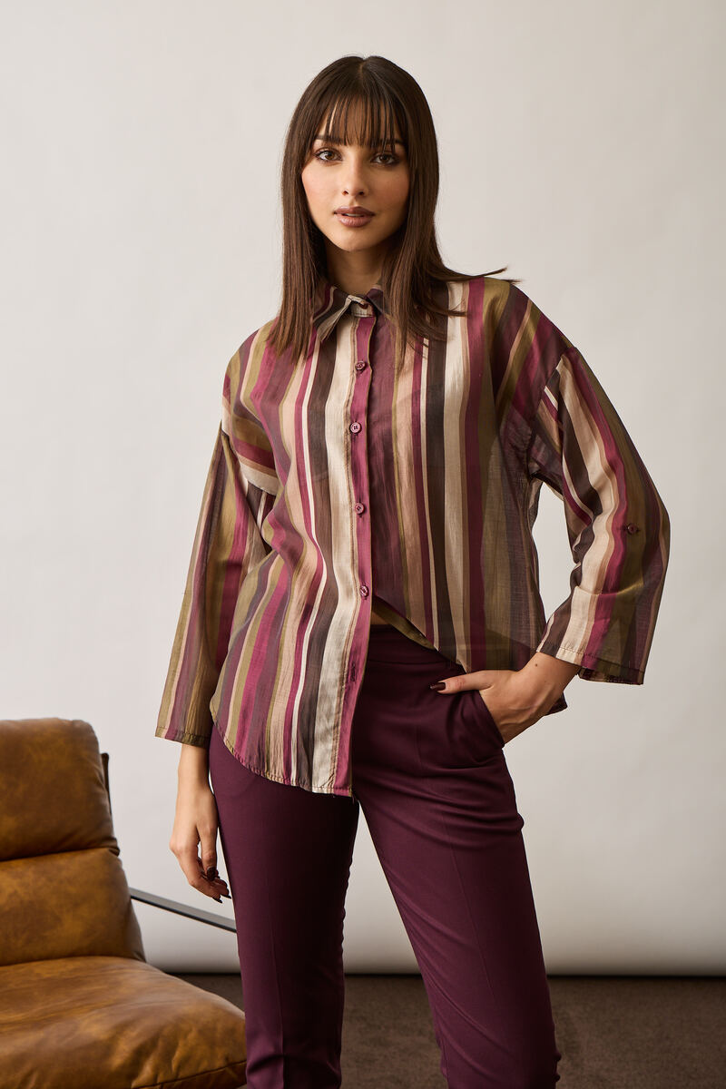 Camicia Righe testa di moro|Colore:Testa di moro