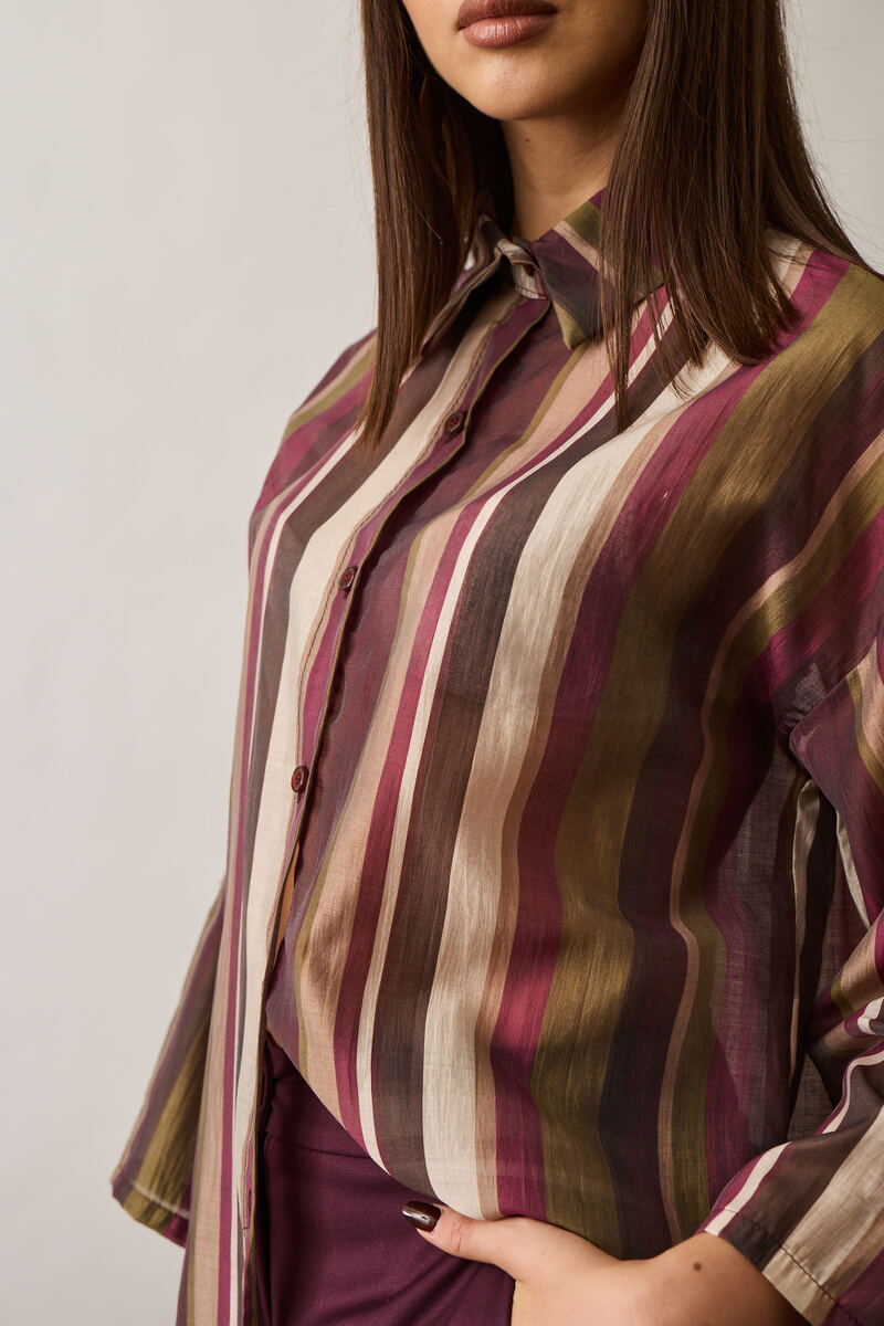 Camicia Righe testa di moro|Colore:Testa di moro