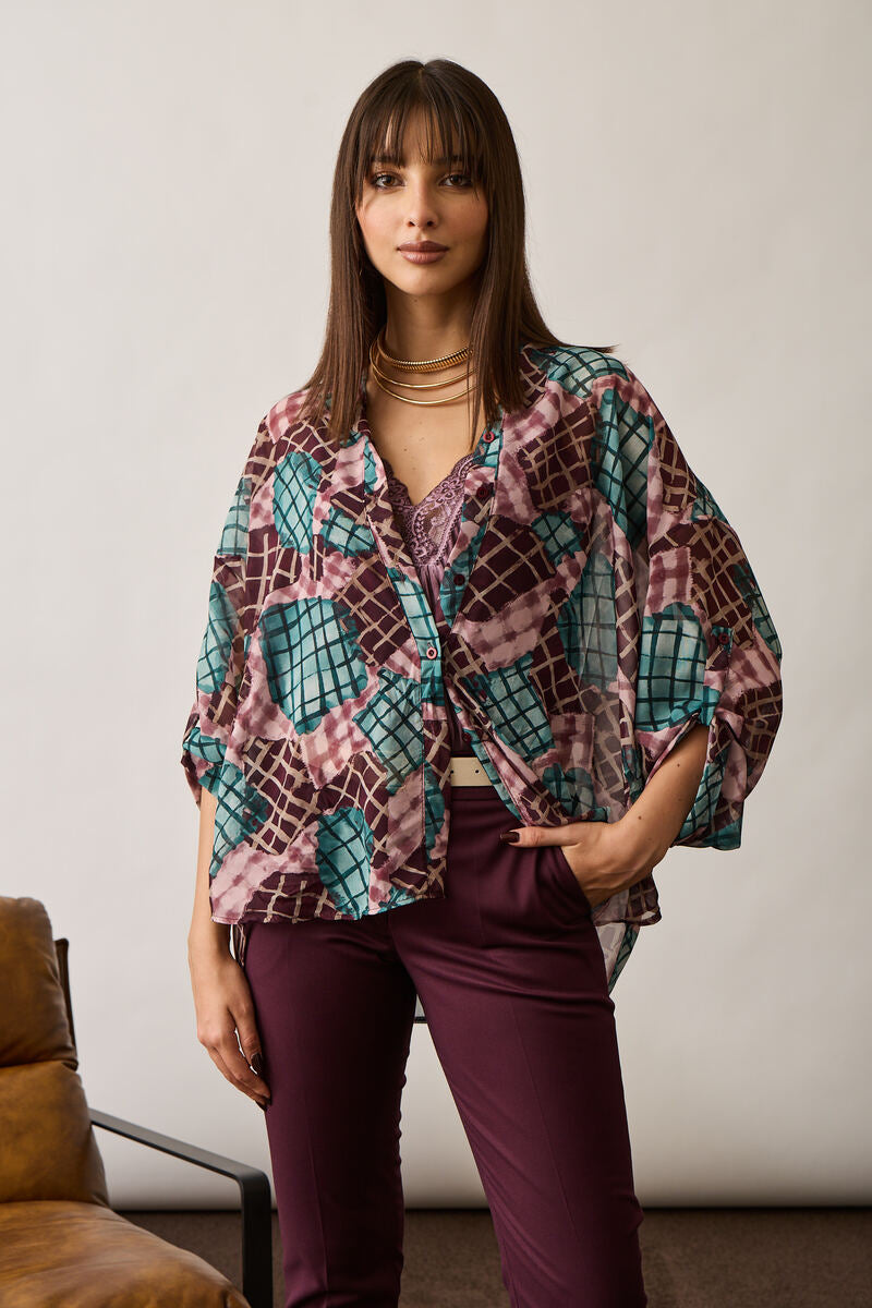 Camicia Quadri acquamarina|Colore:Acquamarina