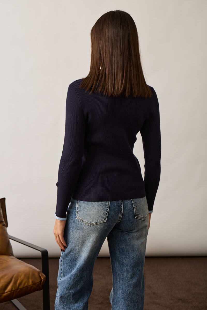 Maglia Costine Blu|Colore:Blu