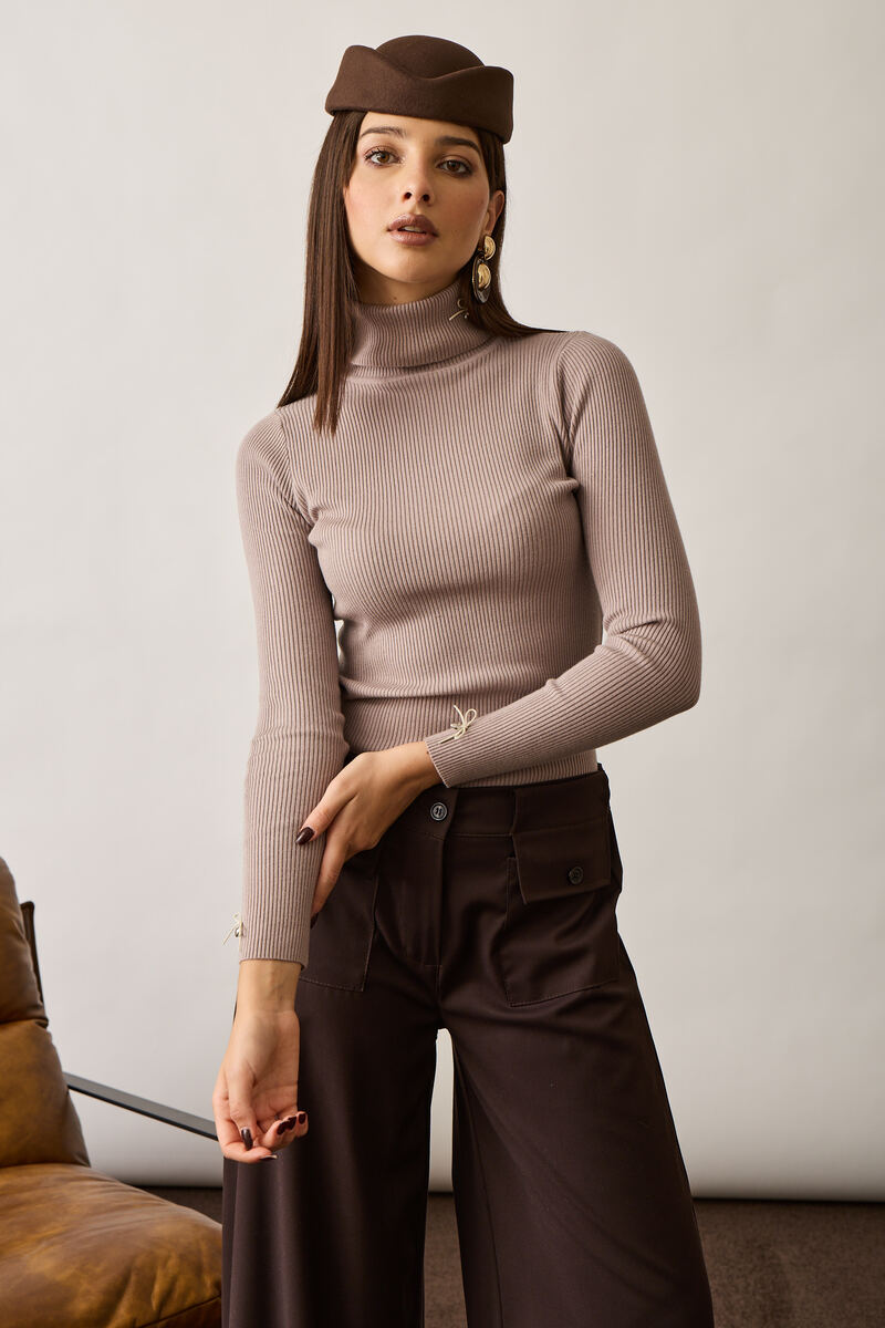 Maglia Costine Fiocco Fango|Colore:Fango