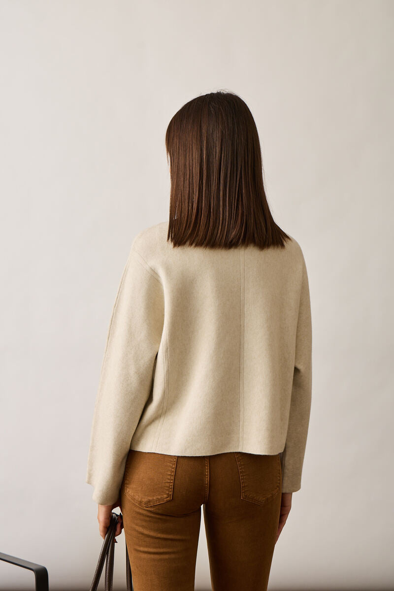 Cardigan Con Zip gesso|Colore:Gesso