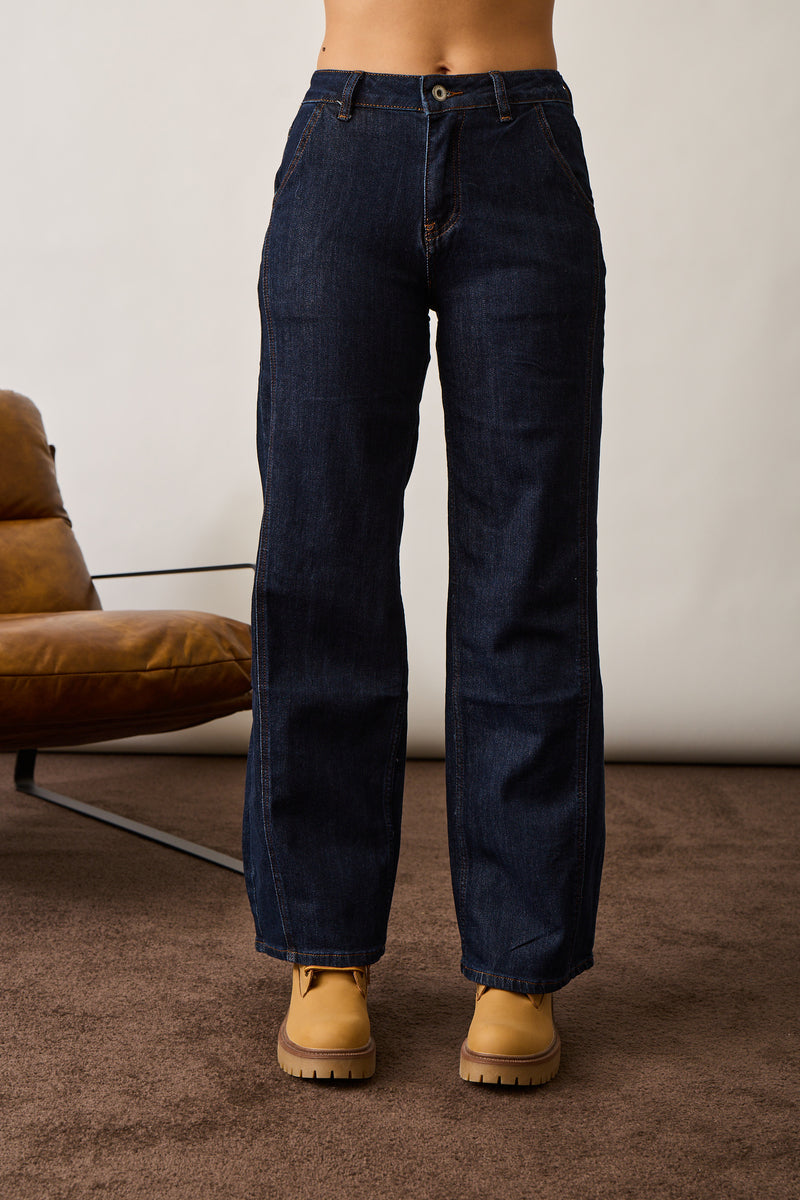 Jeans Palazzo denim scuro|Colore:Denim scuro