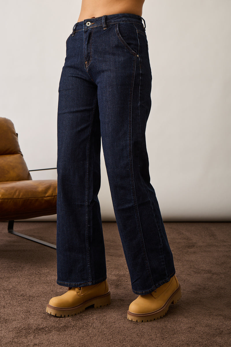 Jeans Palazzo denim scuro|Colore:Denim scuro