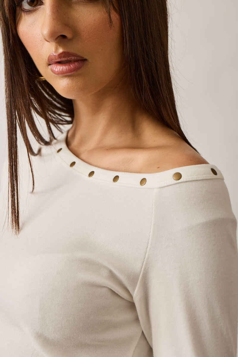 Maglia Borchie bianco|Colore:Bianco