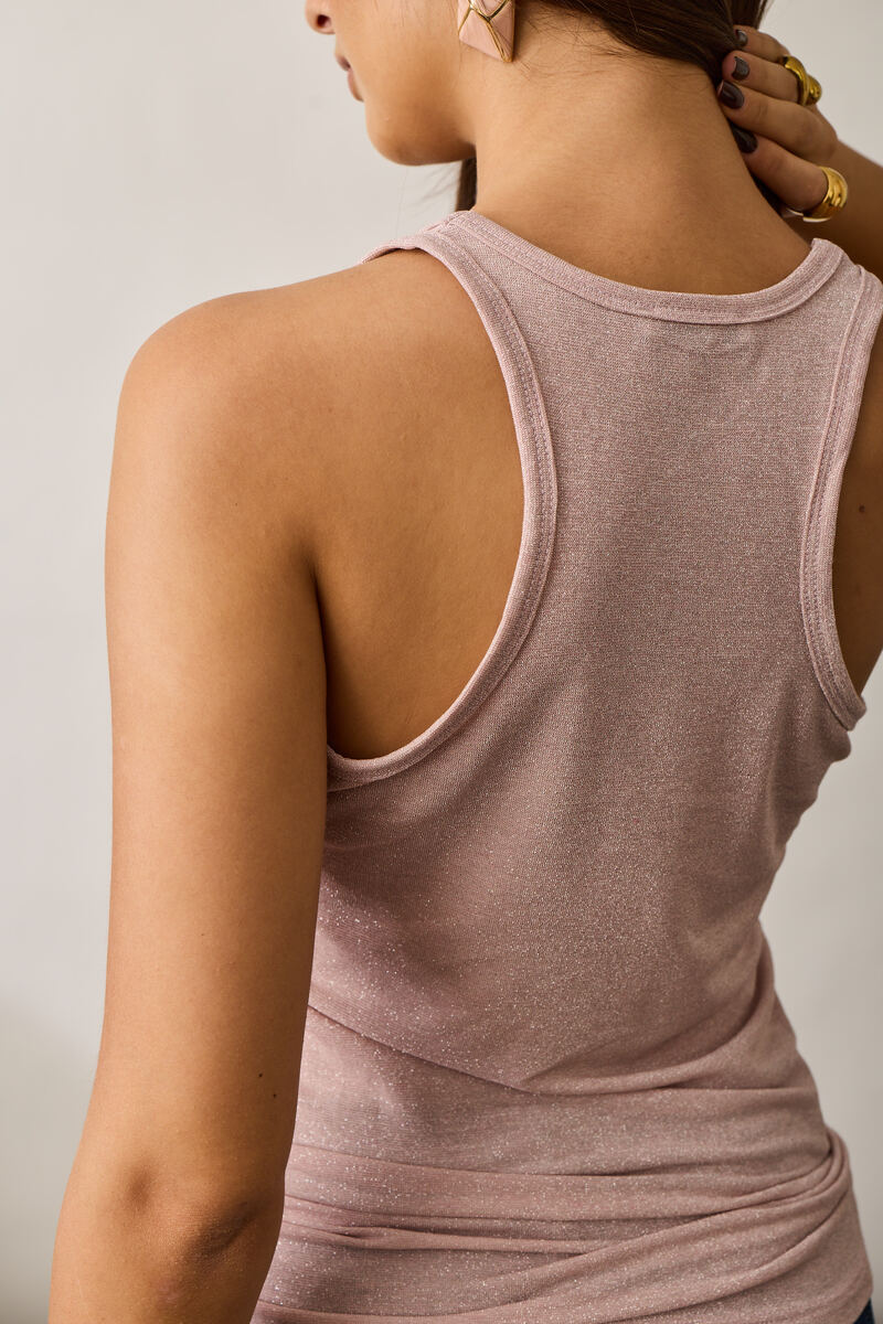 Canotta Lurex Rosa chiaro|Colore:Rosa chiaro