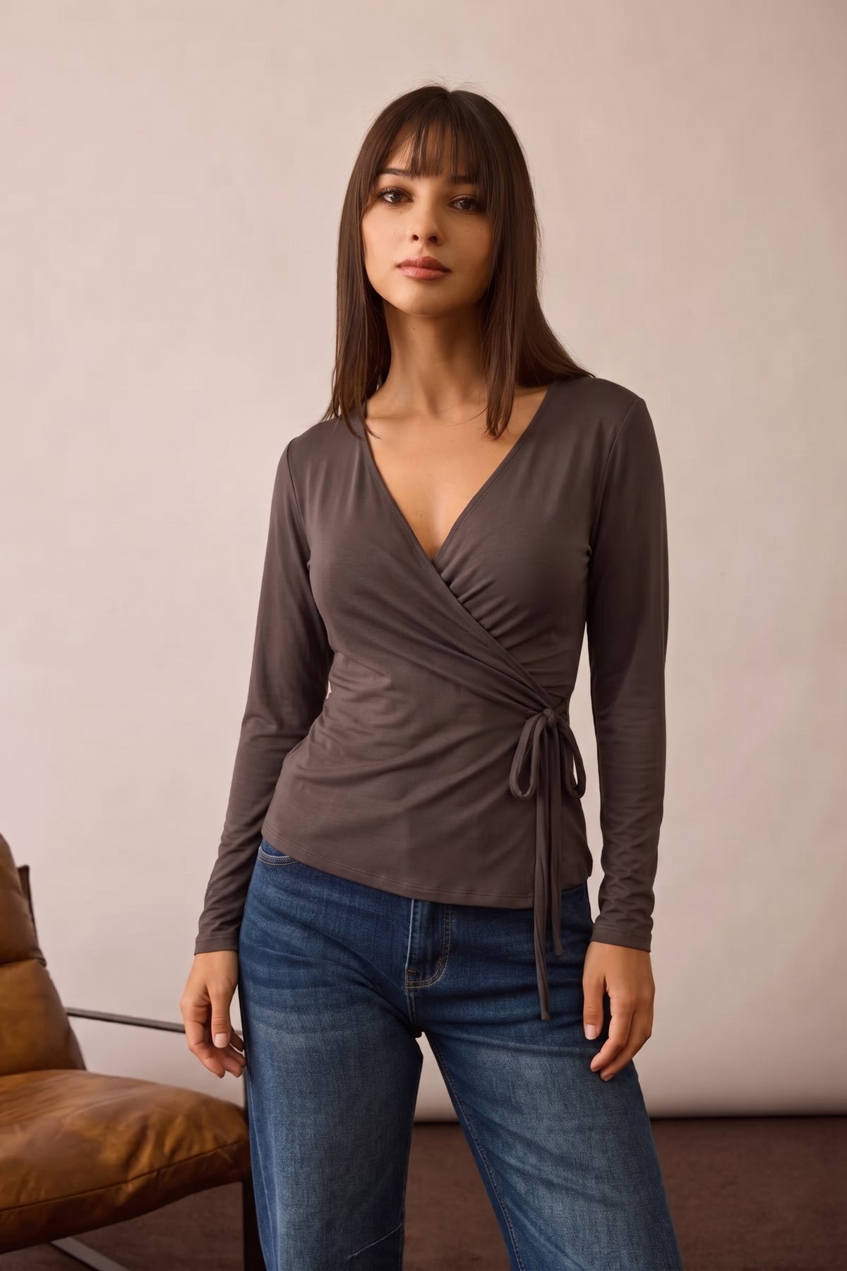 Maglia Incrociata testa di moro|Colore:Testa di moro