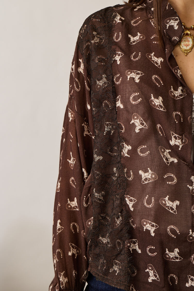 Camicia Horses testa di moro|Colore:Testa di moro