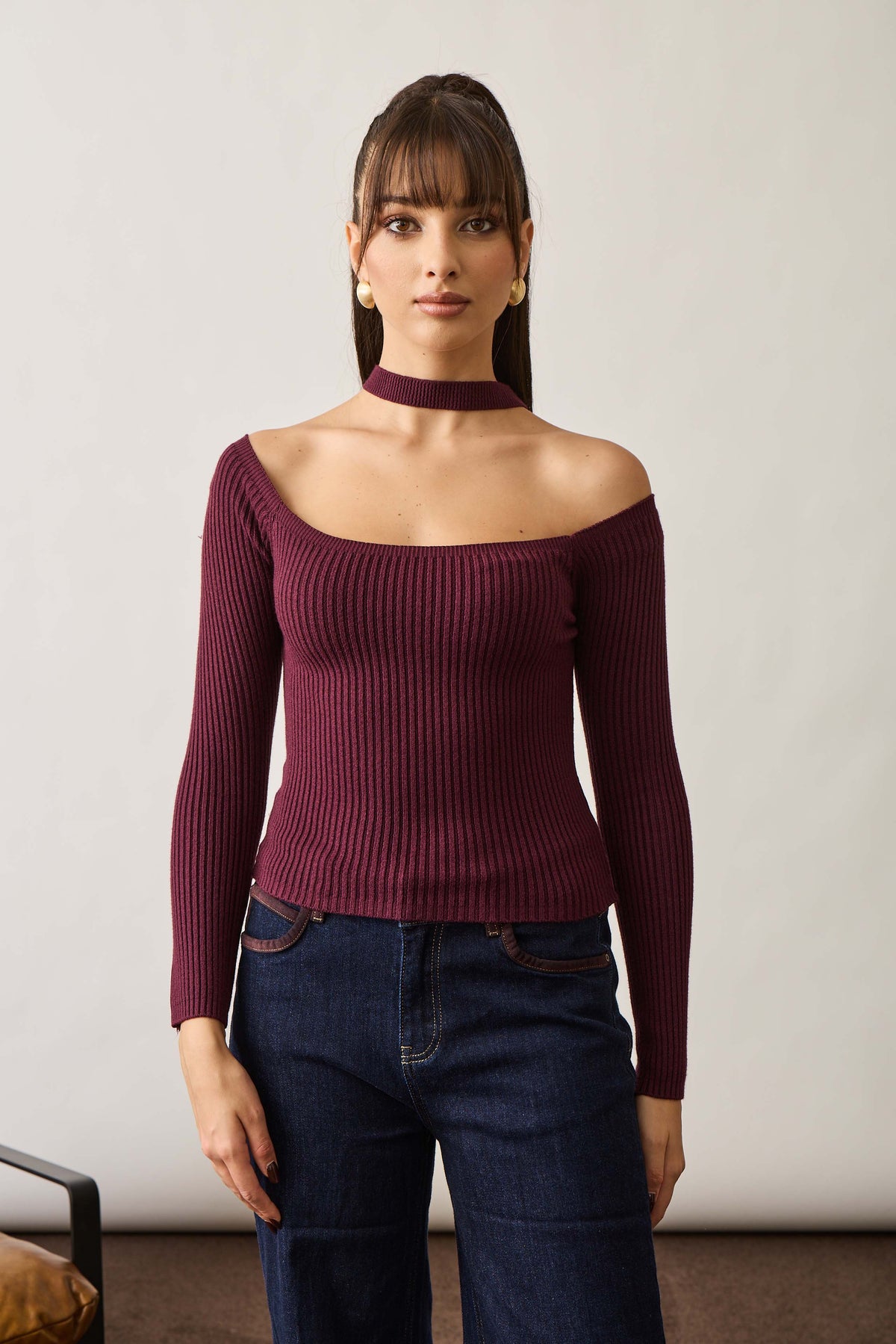 Maglia Costine borgogna|Colore:Borgogna