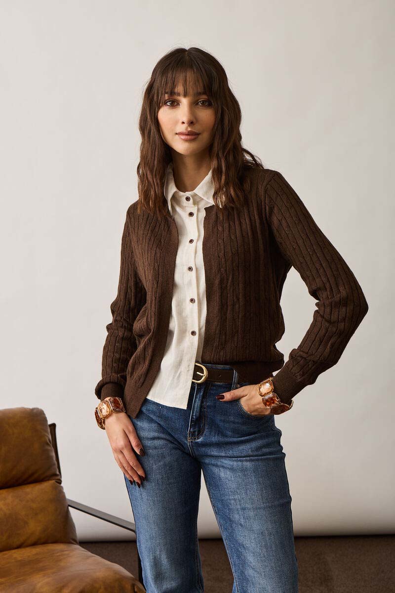 Camicia Combinata Cardigan testa di moro|Colore:Testa di moro