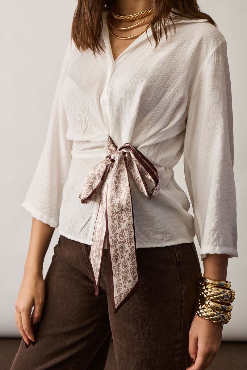 Camicia Fiocco Laterale bianco|Colore:Bianco