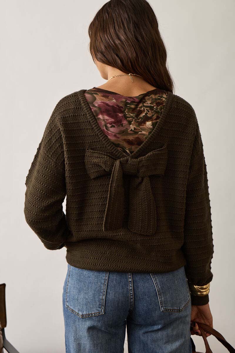 Pull Con Fiocco verde militare|Colore:Verde militare