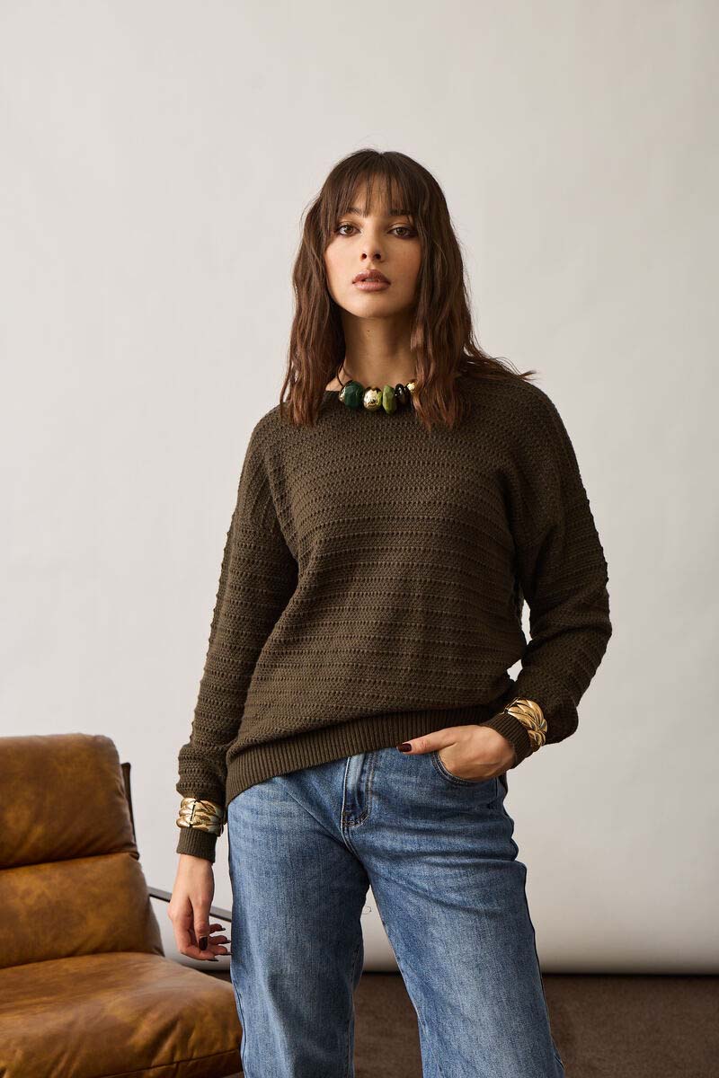 Pull Con Fiocco verde militare|Colore:Verde militare