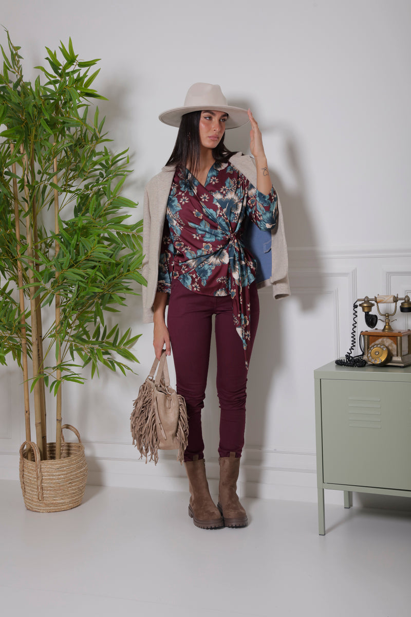 Pantalone Sigaretta Bordeaux