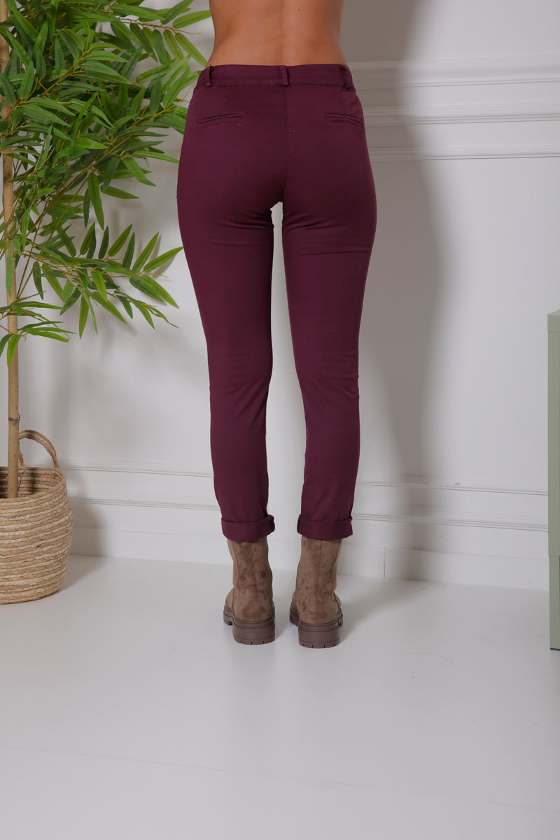 Pantalone Sigaretta Bordeaux