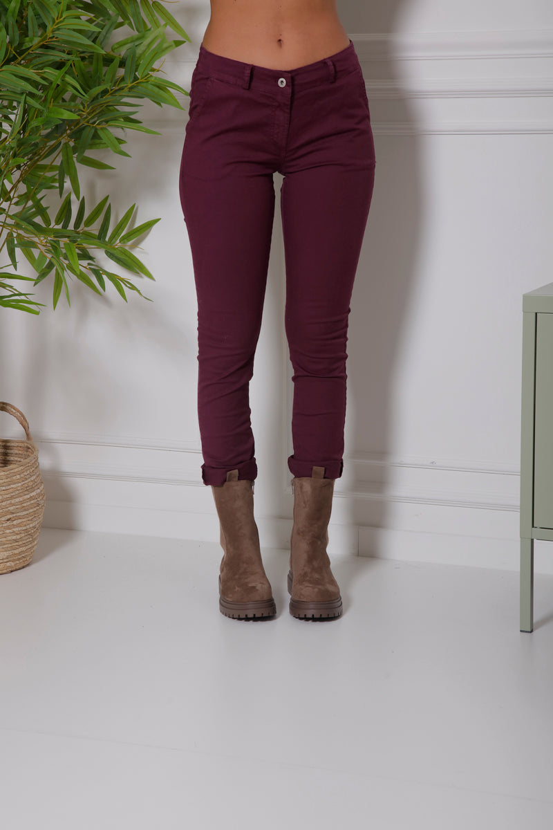 Pantalone Sigaretta Bordeaux