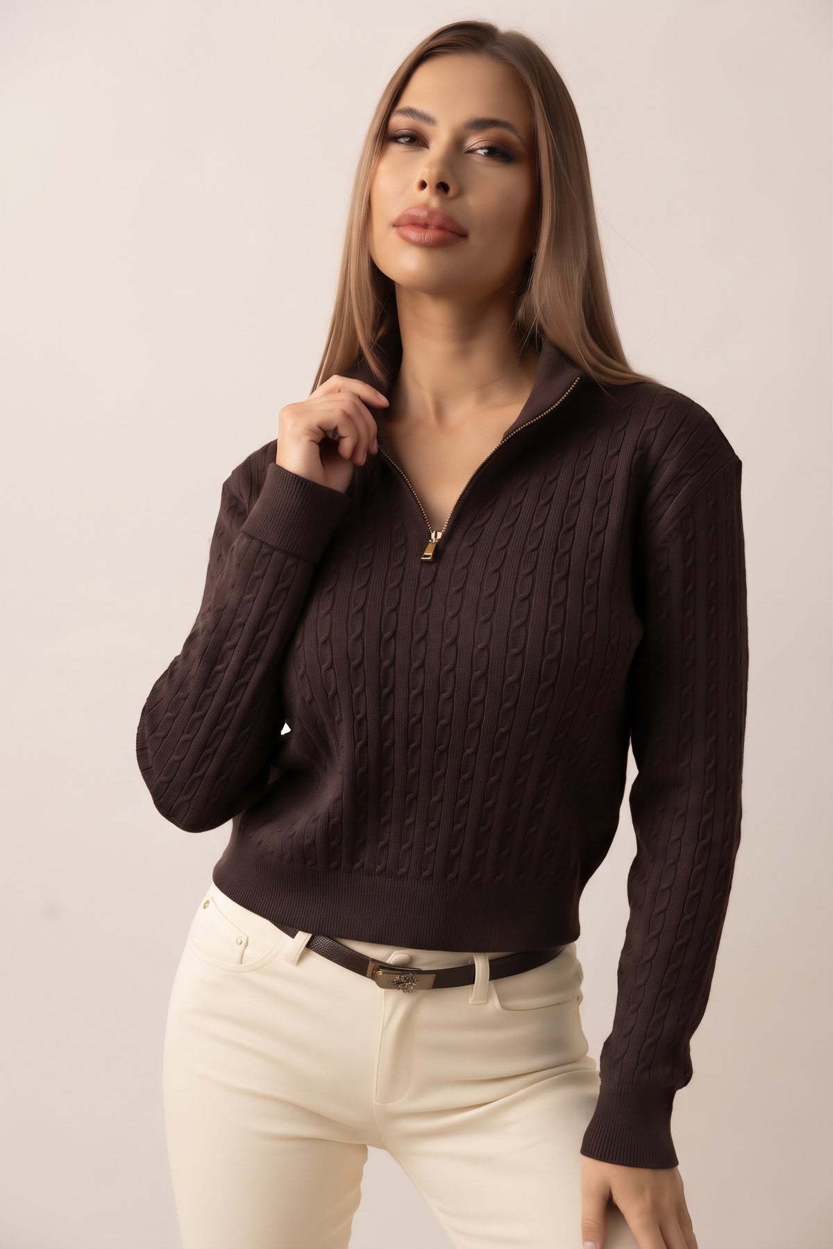Pull Trecce Con Zip Testa Di Moro