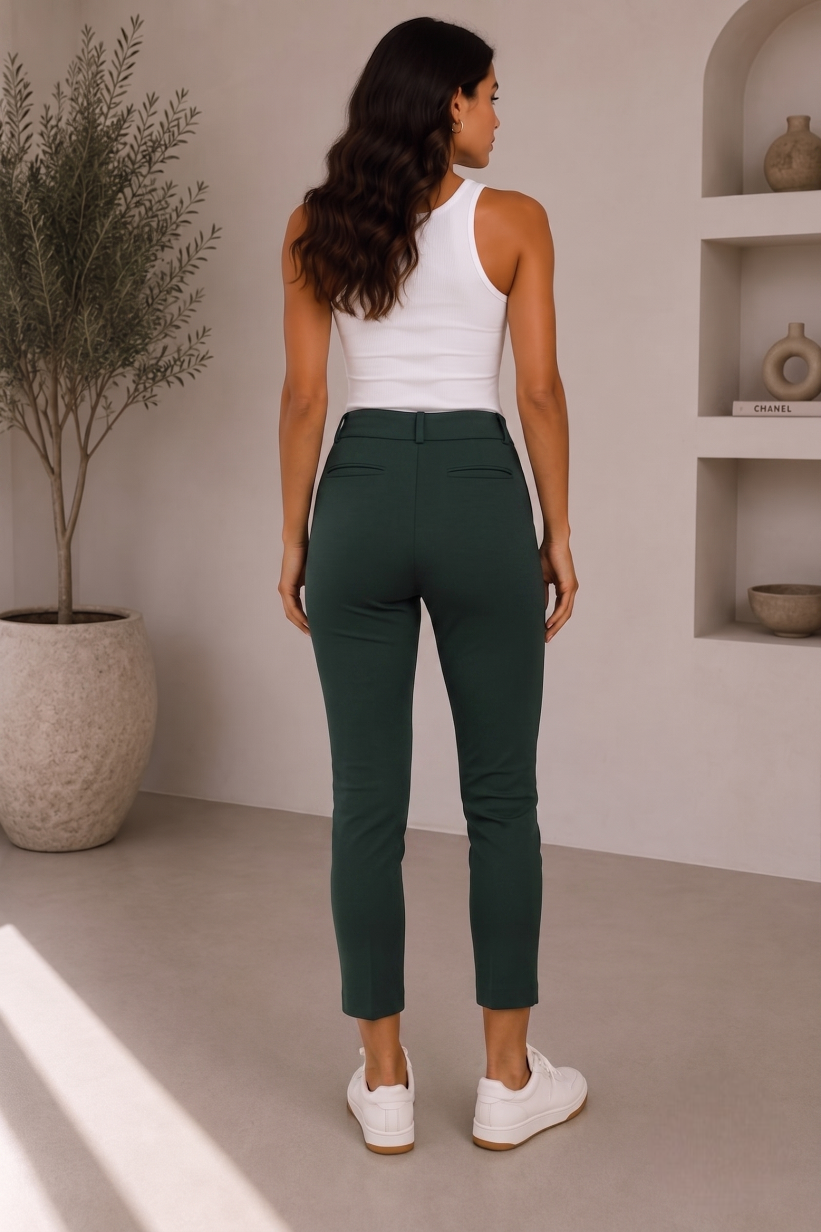 Pantalone Capri Punto Milano Verde Bosco