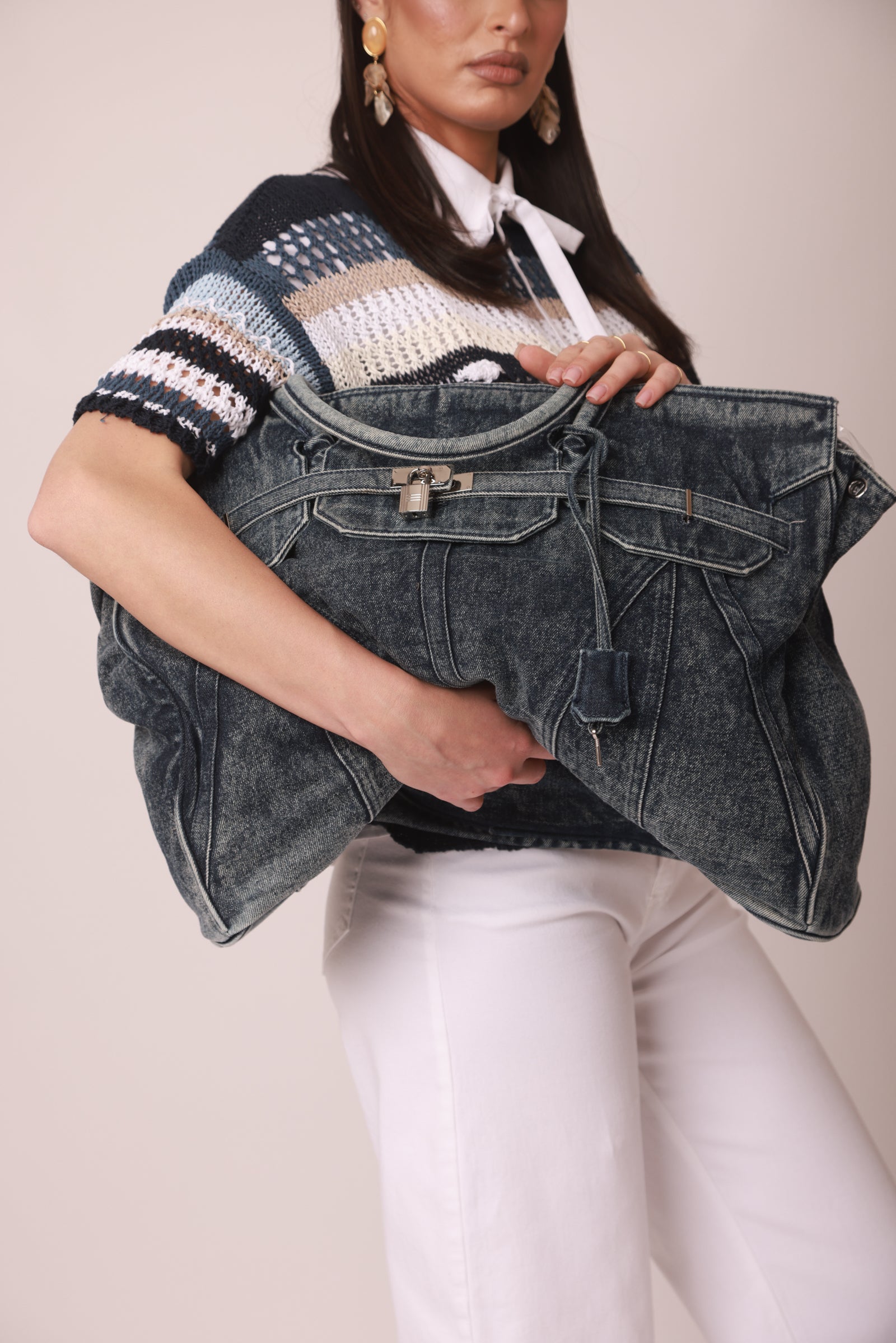 Maxi Bag Denim Denim Scuro