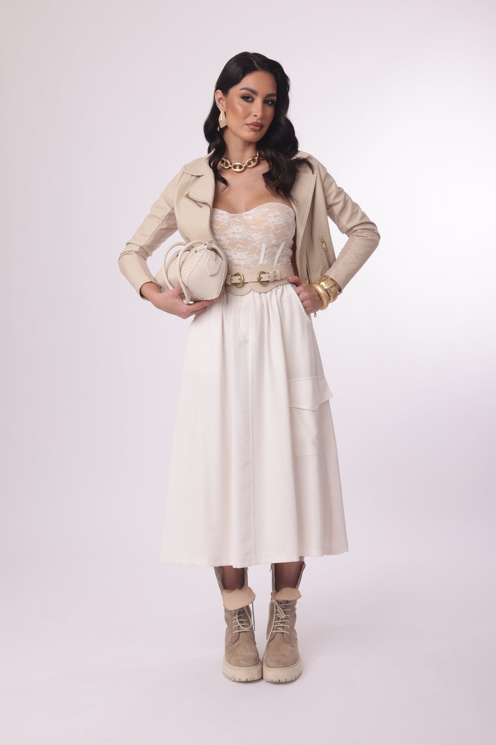 Chiodo Pelle Beige